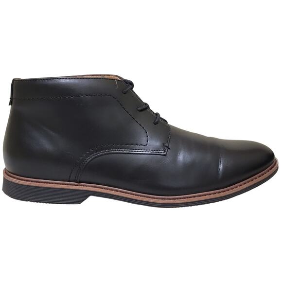 Tommy Hilfiger Men Rosell Plain Toe Chukka Boot Size US 10.5M Black Faux Leather - Picture 2 of 7